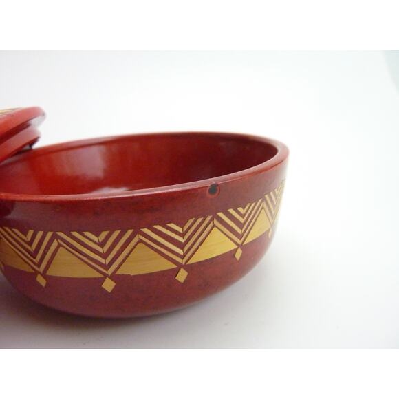 Vintage Wood Lacquer Mandala Box unmarked - Picture 3 of 5